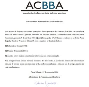 Convocatória da Assembleia Geral Ordinária