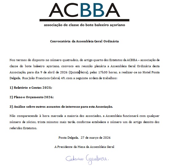 Convocatória da Assembleia Geral Ordinária